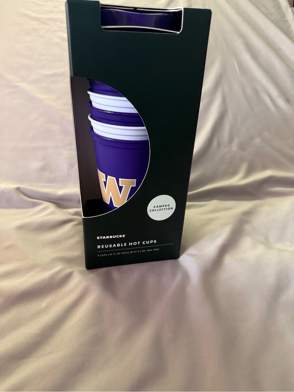 6 Starbucks Collegiate Series Hot Disposable Cups University of Washington   NIB